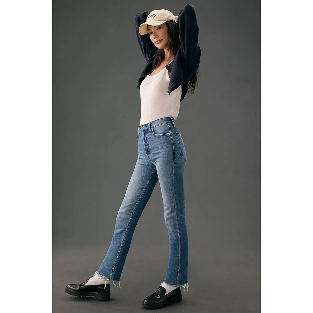 Anthropologie MOTHER The Tomcat High-Rise Ankle Fray Jeans